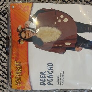 Spirit Halloween Brown and Cream Deer Poncho